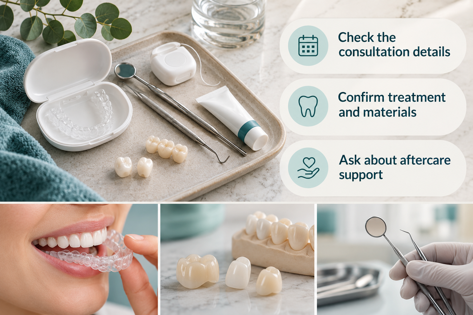 What the Price Includes: Check the consultation details; Confirm treatment and materials; Ask about aftercare support