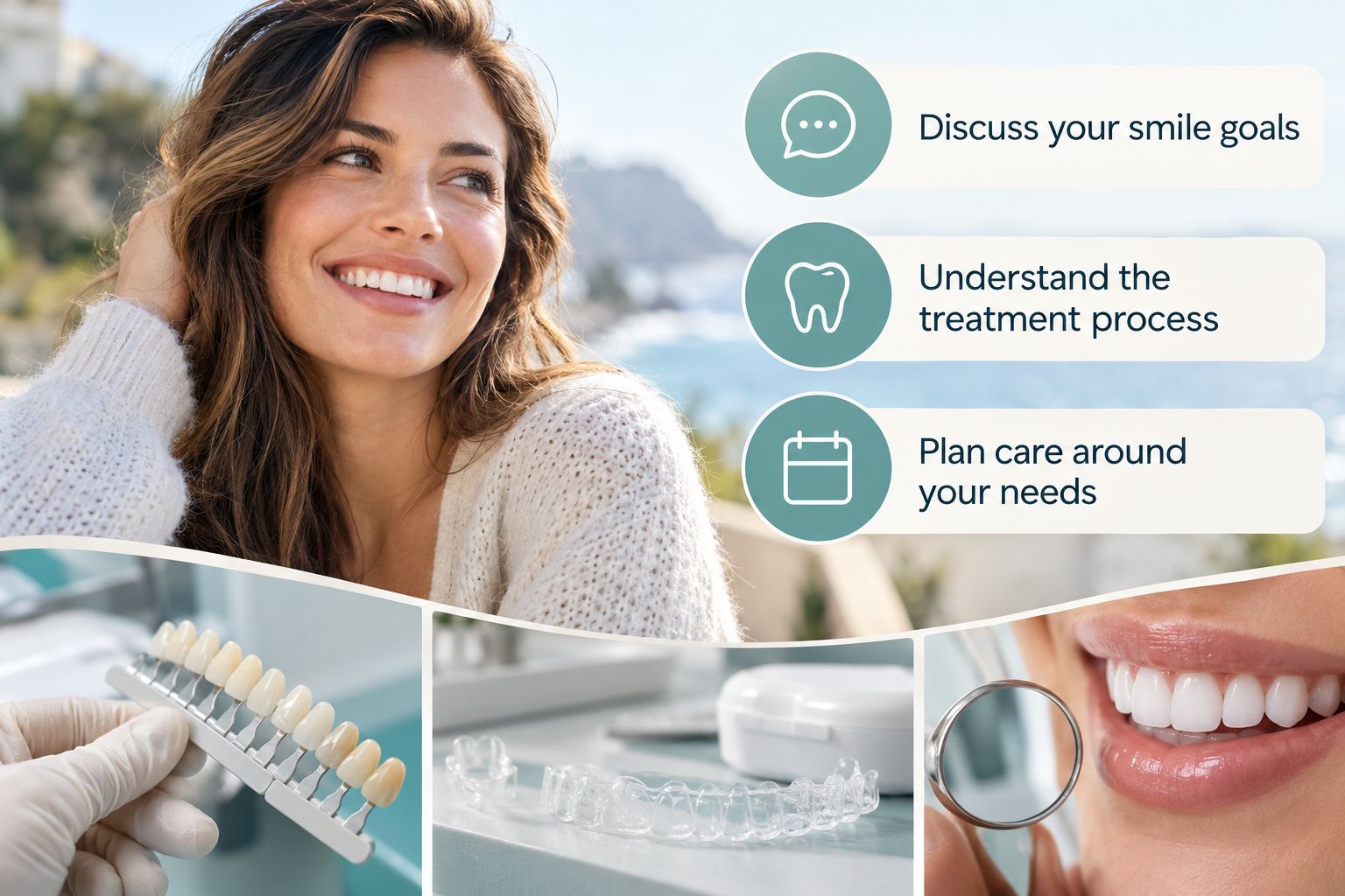 Twelve Reasons People Choose This Teeth Whitening Service: Discuss your smile goals; Understand the treatment process; Plan care around your needs
