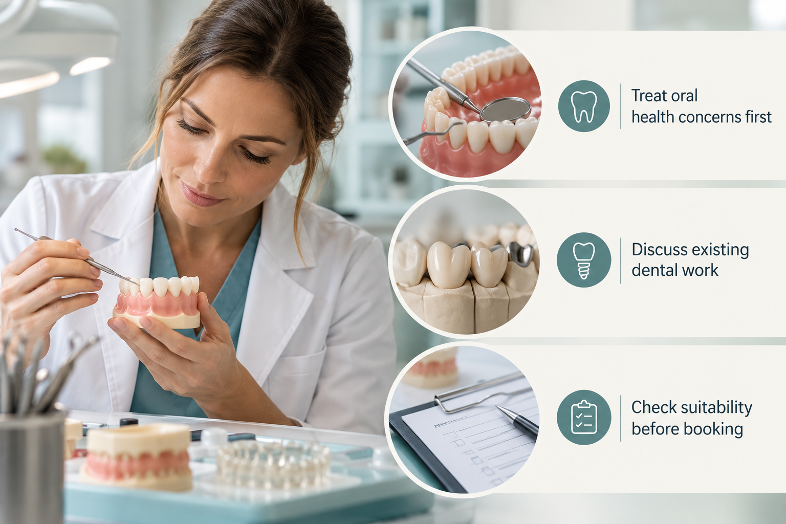 Who the Service Suits, and Who Should Wait: Treat oral health concerns first; Discuss existing dental work; Check suitability before booking